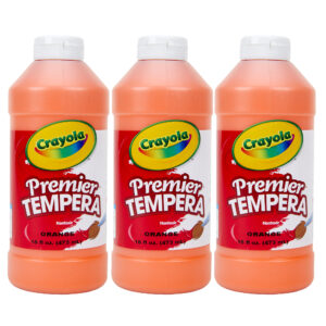 Premier Tempera Paint, 16 oz, Orange, Pack of 3