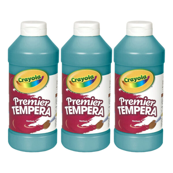 Premier Tempera Paint, 16 oz, Turquoise, Pack of 3