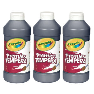 Premier Tempera Paint, 16 oz, Black, Pack of 3