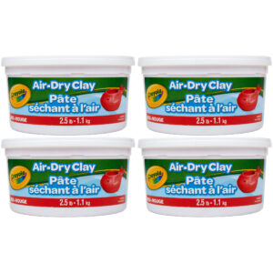 Air Dry Clay, 2.5lb Tub, Red, Pack of 4