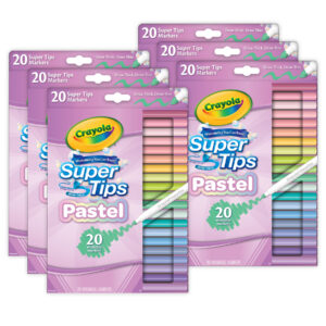 Supertip Markers, Pastel, 20 Per Pack, 6 Packs