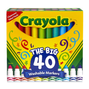 Washable Markers, Broad Line, Assorted Colors, Pack of 40