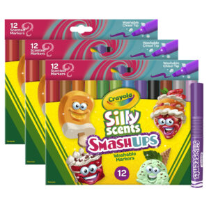 Wedge Tip Silly Scents Smash Ups Markers, 12 Per Pack, 3 Packs