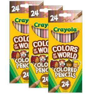 Colors of the World Colored Pencils, 24 Per Pack, 3 Packs