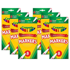 Original Formula Markers, Fine Tip, Classic Colors, 8 Per Box, 6 Boxes