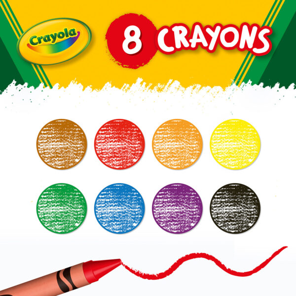 Large Crayons, Tuck Box, 8 Colors Per Box, 12 Boxes