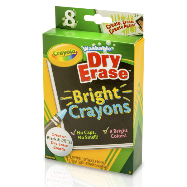 Dry Erase Washable Crayons, Bright Colors, 8 Per Pack, 6 Packs