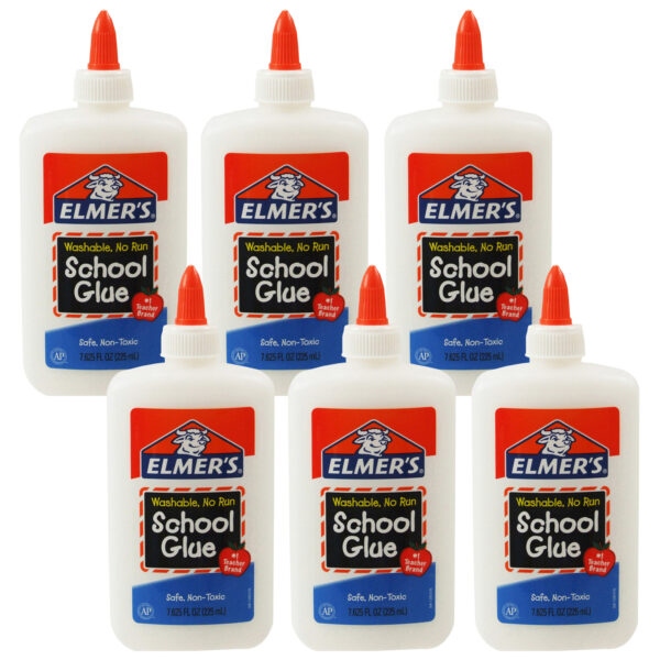 Washable School Glue, 8 oz., Pack of 6