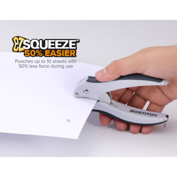 EZ Squeeze 1-Hole Punch, Gray, Pack of 5