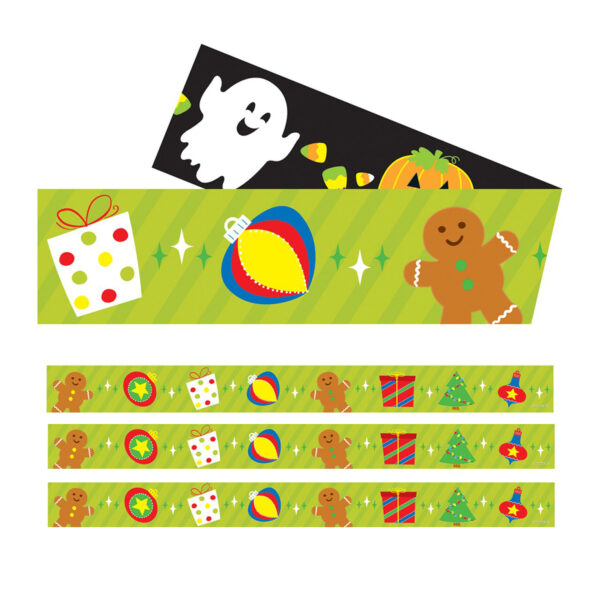 Halloween-Holiday Two-Sided Straight Borders, 36 Feet Per Pack, 3 Packs