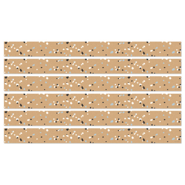 We Belong Speckled Kraft Paper Straight Borders Per Pack, 36 Feet Per Pack, 6 Packs