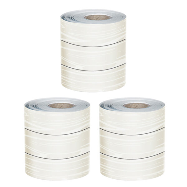 White Wood Grain Rolled Straight Borders, 65 Feet Per Roll, Pack of 3