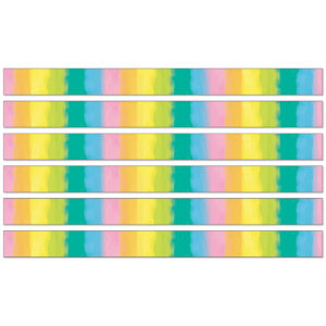 Creatively Inspired Watercolor Straight Borders, 36 Feet Per Pack, 6 Packs