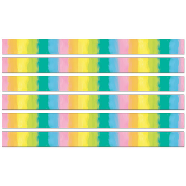 Creatively Inspired Watercolor Straight Borders, 36 Feet Per Pack, 6 Packs