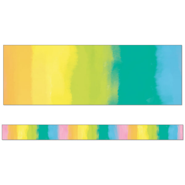 Creatively Inspired Watercolor Straight Borders, 36 Feet Per Pack, 6 Packs