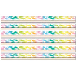 Creatively Inspired Watercolor Chevron Straight Borders, 36 Feet Per Pack, 6 Packs