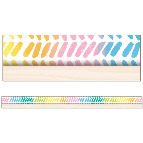 Creatively Inspired Watercolor Chevron Straight Borders, 36 Feet Per Pack, 6 Packs