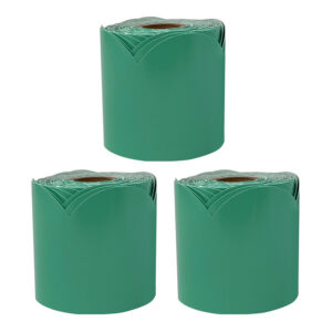 Grow Together Jade Green Rolled Scalloped Bulletin Board Borders, 65 Feet Per Roll, Pack of 3