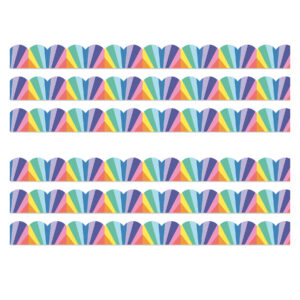 We Stick Together Rainbow Burst Scalloped Bulletin Board Borders, 39 Feet Per Pack, 6 Packs