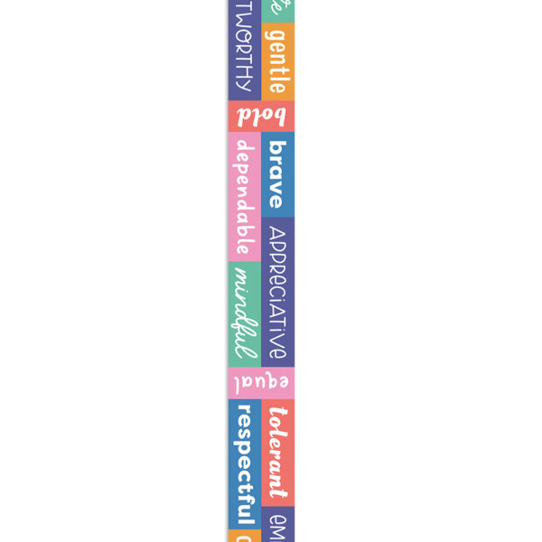 We Stick Together Positive Words Straight Bulletin Board Borders, 36 Feet Per Pack, 6 Packs