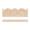 True to You Woven Bamboo Scalloped Bulletin Board Borders, 39 Feet Per Pack, 6 Packs