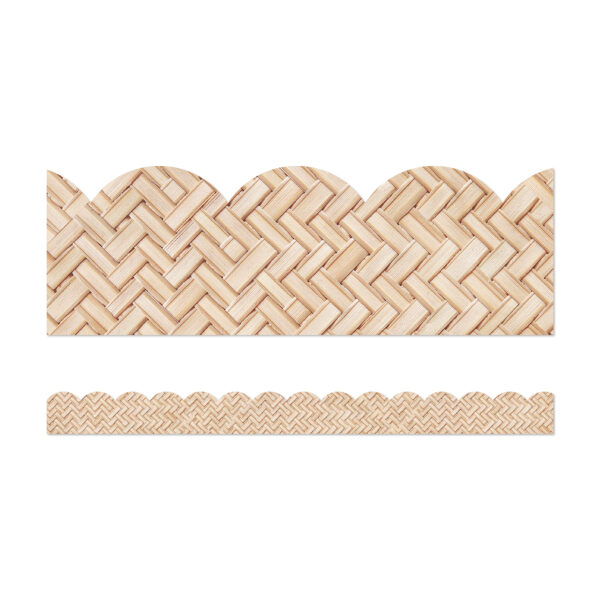 True to You Woven Bamboo Scalloped Bulletin Board Borders, 39 Feet Per Pack, 6 Packs