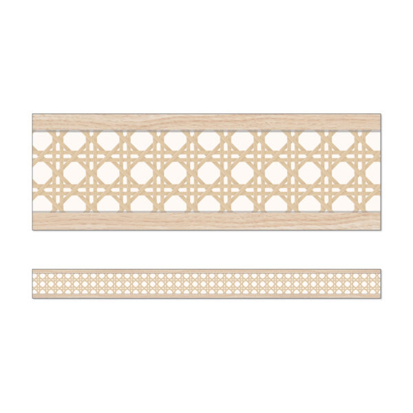 True to You Woven Cane Straight Bulletin Board Borders, 36 Feet Per Pack, 6 Packs