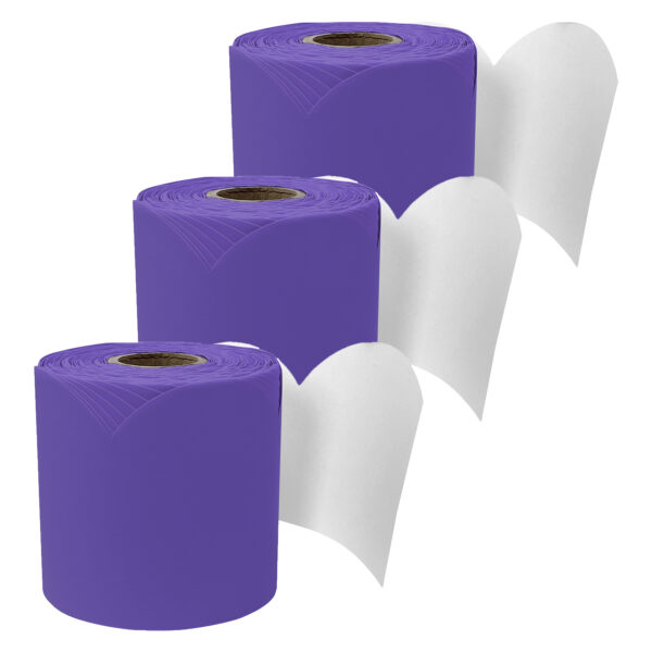 Rolled Scalloped Bulletin Board Border, Deep Purple, 65 Feet, Pack of 3