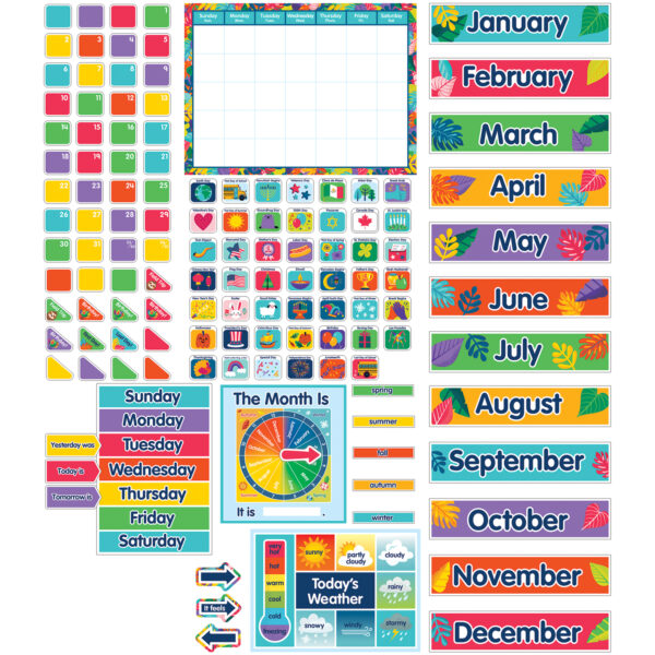 One World Calendar Bulletin Board Set, 2 Sets