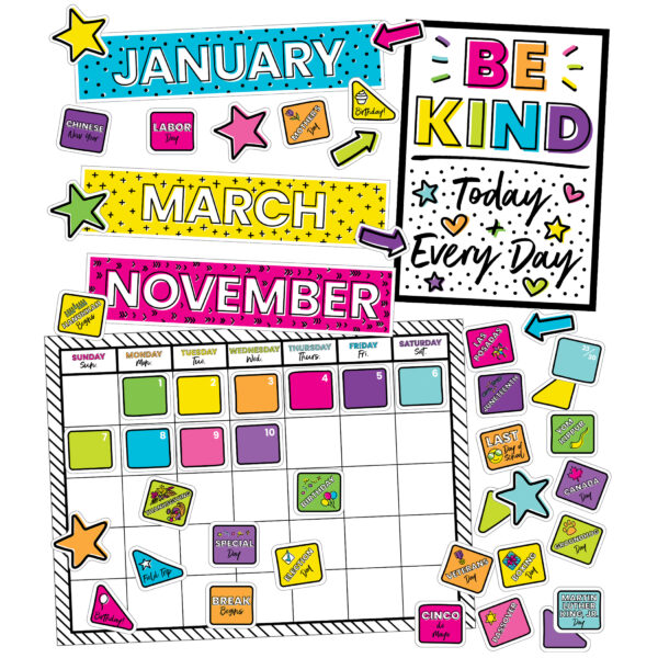 Kind Vibes Calendar Bulletin Board Set