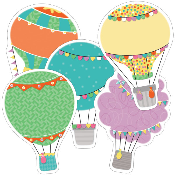 Up and Away Hot Air Balloons Cut-Outs, 36 Per Pack, 3 Packs