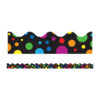 Big Rainbow Dots Scalloped Border, 39 Feet Per Pack, 6 Packs