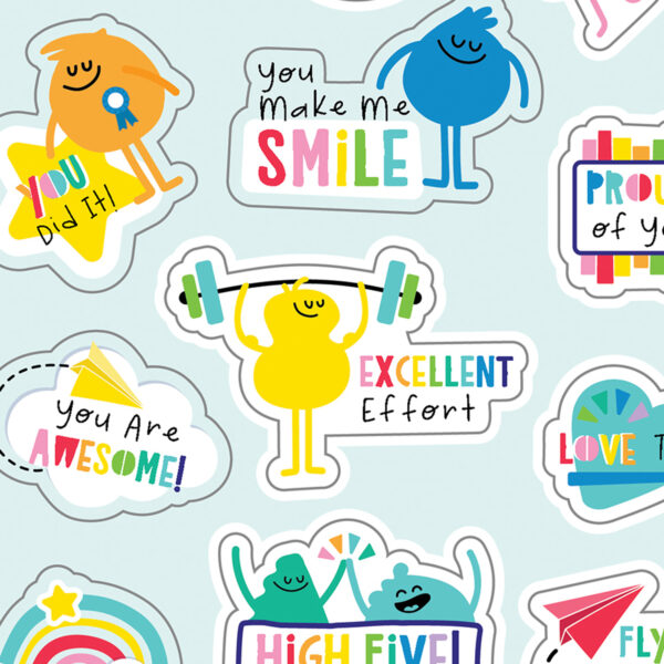 Happy Place Motivators Motivational Stickers, 72 Per Pack, 12 Packs