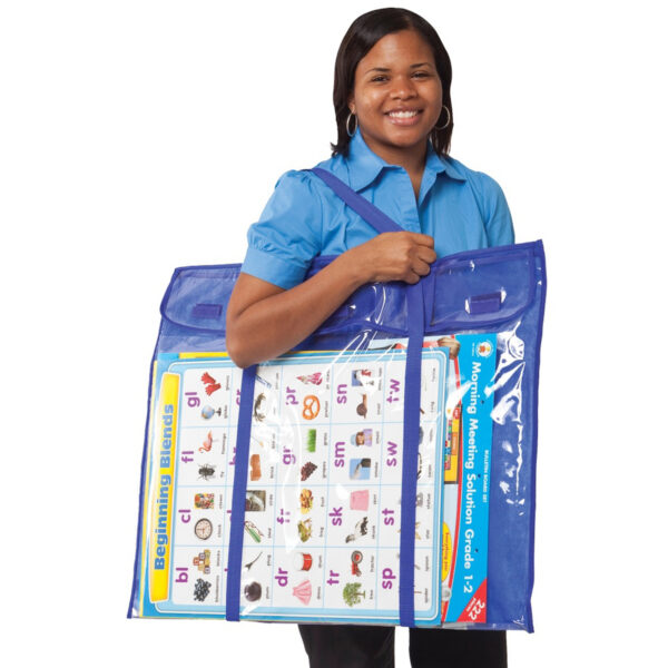 Deluxe Bulletin Board Storage Bag, Clear-Blue, 30" x 24"