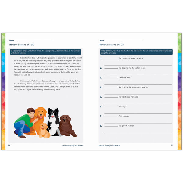 Spectrum Language Arts Workbook, Grade 5