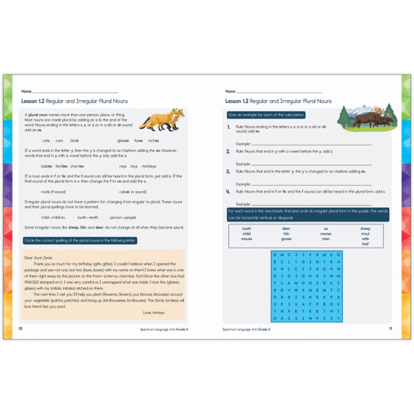 Spectrum Language Arts Workbook, Grade 5