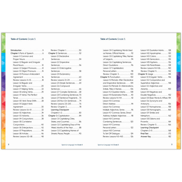 Spectrum Language Arts Workbook, Grade 5