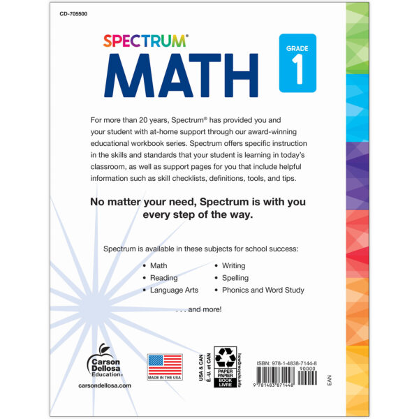 Spectrum Math Workbook, Grade 1