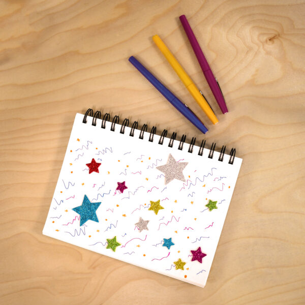 Glitter Foam Stickers - Stars - Multicolor, 168 Per Pack, 3 Packs