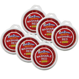 Jumbo Circular Washable Stamp Pad - Red - 5.75" dia. - Pack of 6