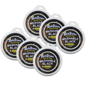 Jumbo Circular Washable Stamp Pad - Black - 5.75" dia. - Pack of 6