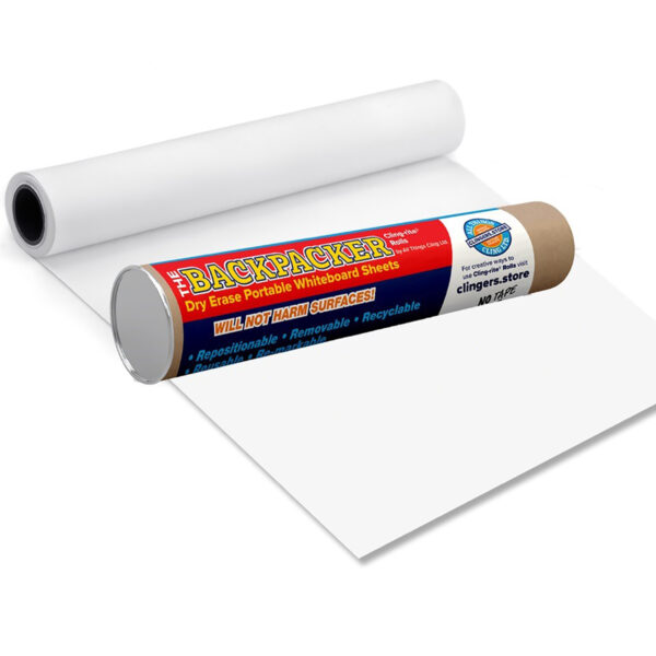 Backpacker Cling-rite Roll, 12" x 18" Perforated Sheets, 30 Dry-Erase Sheets