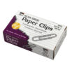 Paper Clips, Non-Skid, Size #1, Silver, 100 Per Box, 100 Boxes