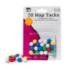 Map Tacks, 3-8 Inch Head, Assorted Colors, 20 Per Pack, 12 Packs