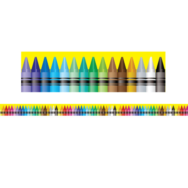 Borders-Trims, Magnetic, Rectangle Cut - 1-1-2" x 24", Crayon Theme, 24' per Pack, 2 Packs