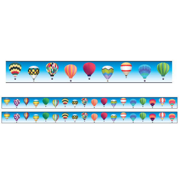 Borders-Trims, Magnetic, Rectangle Cut - 1-1-2" x 24", Hot Air Balloon Theme, 24' per Pack, 2 Packs