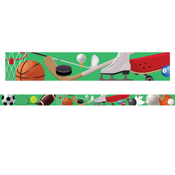 Borders-Trims, Magnetic, Rectangle Cut - 1-1-2" x 24", Sports Theme, 24' per Pack, 2 Packs