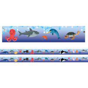 Borders-Trims, Magnetic, Rectangle Cut - 1-1-2" x 24", Sea Life Theme, 24' per Pack, 2 Packs