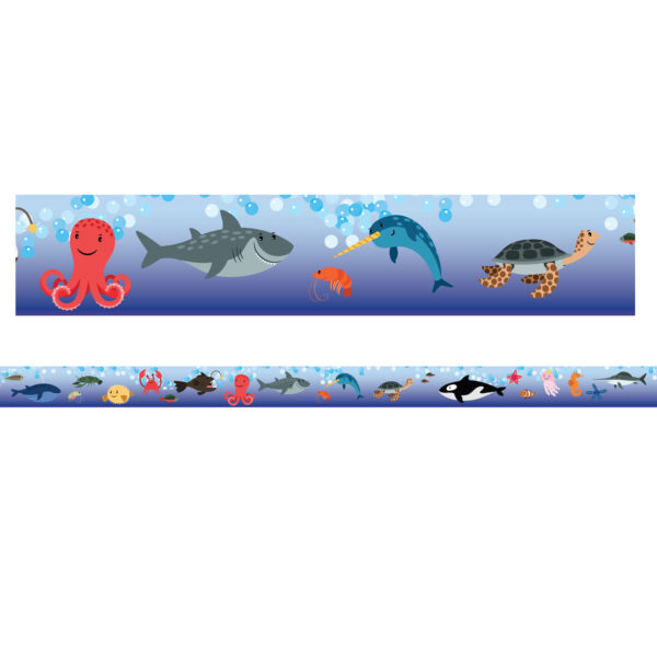 Borders-Trims, Magnetic, Rectangle Cut - 1-1-2" x 24", Sea Life Theme, 24' per Pack, 2 Packs