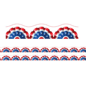 Borders-Trims, Magnetic, Scallop Cut - 1-1-2" x 24", Patriotic Theme, 24' per Pack, 2 Packs